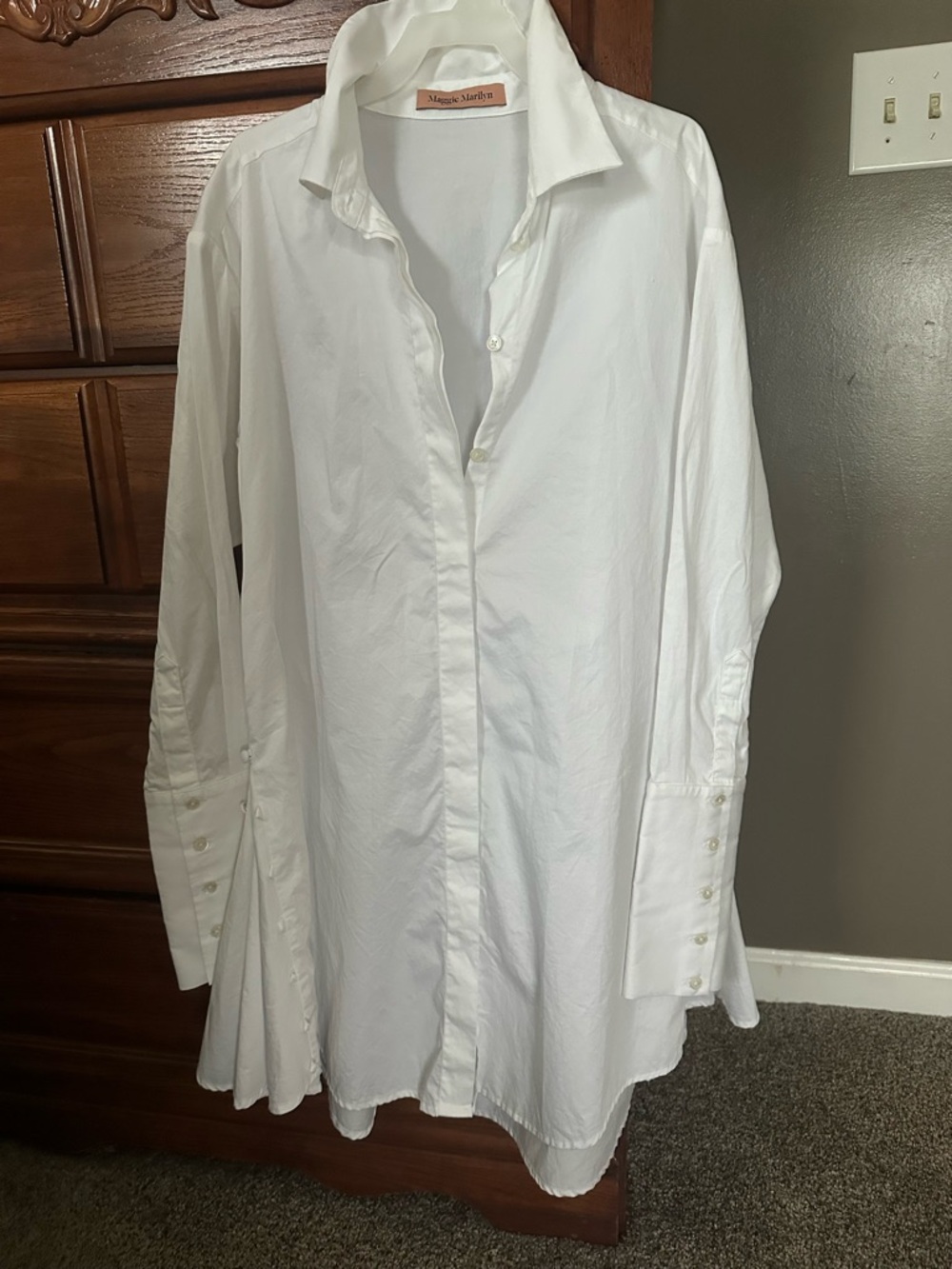 Maggie Marilyn Pearl White Longline Front Shirt